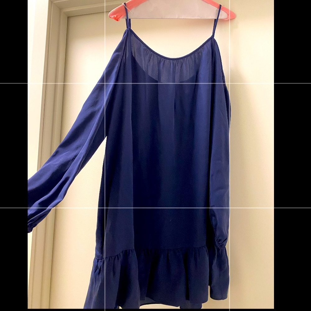 Lilly Pulitzer 100% Silk Navy Dress Sz L